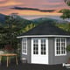 Palmako Hanna 4.2m x 4.2m Corner Log Cabin with Grey Paint