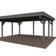 Palmako Karl 20.6 Wooden Carport Grey Paint