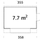 Palmako Kira 3.5m x 2.3m Wooden Kiosk Dimensions
