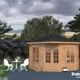 Palmako Melanie 2.8m x 2.8m Corner Log Cabin with Brown DIp