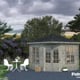Palmako Melanie 2.8m x 2.8m Corner Log Cabin with Grey Dip