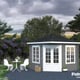 Palmako Melanie 2.8m x 2.8m Corner Log Cabin with Grey Paint