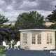 Palmako Melanie 2.8m x 2.8m Corner Log Cabin with White Dip
