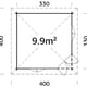 Palmako Melanie 3.3m x 3.3m Corner Log Cabin Dimensions