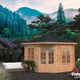 Palmako Melanie 3.3m x 3.3m Corner Log Cabin with Brown DIp
