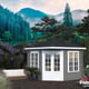 Palmako Melanie 3.3m x 3.3m Corner Log Cabin with Grey Paint