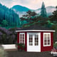 Palmako Melanie 3.3m x 3.3m Corner Log Cabin with Red Painted Finish