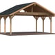 Palmako Robert 20.6 Wooden Carport Brown Dip