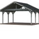 Palmako Robert 20.6 Wooden Carport Grey Dip