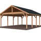 Palmako Robert 40.6 Wooden Carport Brown Dip