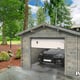 Palmako Roger 3.6m x 5.5m Wooden Garage Metal Door with Grey Dip