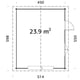 Palmako Roger 4.5m x 5.5m Wooden Garage Meta Door Dimensions