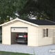 Palmako Roger 4.5m x 5.5m Wooden Garage Metal Door Natural
