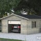 Palmako Roger 4.5m x 5.5m Wooden Garage Metal Door with Grey Dip
