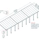Palram Canopia Feria 3m x 12.8m Patio Cover in Grey Dimensions