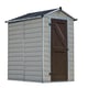 Palram 4x6 Plastic Skylight Garden Storage Shed in Grey