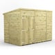 Power 10x6 Premium Pent Windowless Wooden Shed Double Doors