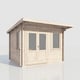 Power 12x10  Pent Log Cabin 28mm Door Left