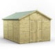 Power 12x10 Premium Apex Windowless Wooden Shed Double Doors
