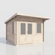 Power 12x12 Pent Log Cabin 28mm Door Left