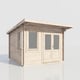 Power 12x12 Pent Log Cabin 28mm Door Right