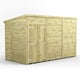 Power 12x6 Premium Pent Windowless Wooden Shed Double Doors