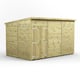 Power 12x8 Premium Pent Windowless Wooden Shed Double Doors