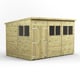 Power 12x8 Premium Pent Wooden Shed Optional Double Doors