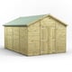 Power 14x10 Premium Apex Windowless Wooden Shed Double Doors