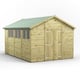 Power 14x10 Premium Apex Wooden Shed Optional Double Doors