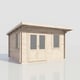 Power 14x12 Pent Log Cabin 28mm Door Left