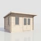 Power 14x12 Pent Log Cabin 28mm Door Right