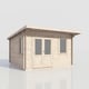 Power 14x14 Pent Log Cabin 28mm Door Left