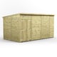 Power 14x8 Premium Pent Windowless Wooden Shed Double Doors