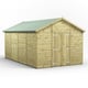 Power 16x10 Premium Apex Windowless Wooden Shed Double Doors