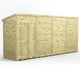 Power 16x4 Premium Pent Windowless Wooden Shed Double Doors
