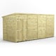 Power 16x6 Premium Pent Windowless Wooden Shed Double Doors