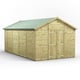Power 18x10 Premium Apex Windowless Wooden Shed Double Doors