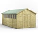Power 18x10 Premium Apex Wooden Shed Optional Double Doors