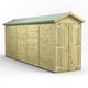 Power 18x4 Premium Apex Windowless Wooden Shed Double Doors