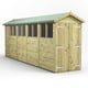 Power 18x4 Premium Apex Wooden Shed Optional Double Doors