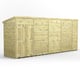Power 18x4 Premium Pent Windowless Wooden Shed Double Doors
