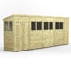 Power 18x4 Premium Pent Wooden Shed Optional Double Doors