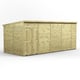 Power 18x8 Premium Pent Windowless Wooden Shed Double Doors