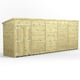 Power 20x4 Premium Pent Windowless Wooden Shed Double Doors