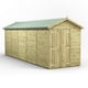 Power 20x6 Premium Apex Windowless Wooden Shed Double Doors