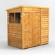 Power 6x4 Overlap Pent Wooden Shed Double Door