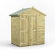 Power 4x6 Premium Apex Windowless Wooden Shed Double Doors