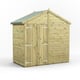 Power 4x8 Premium Apex Windowless Wooden Shed Double Doors