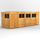 Power 18x6 Overlap Pent Wooden Shed Double Door